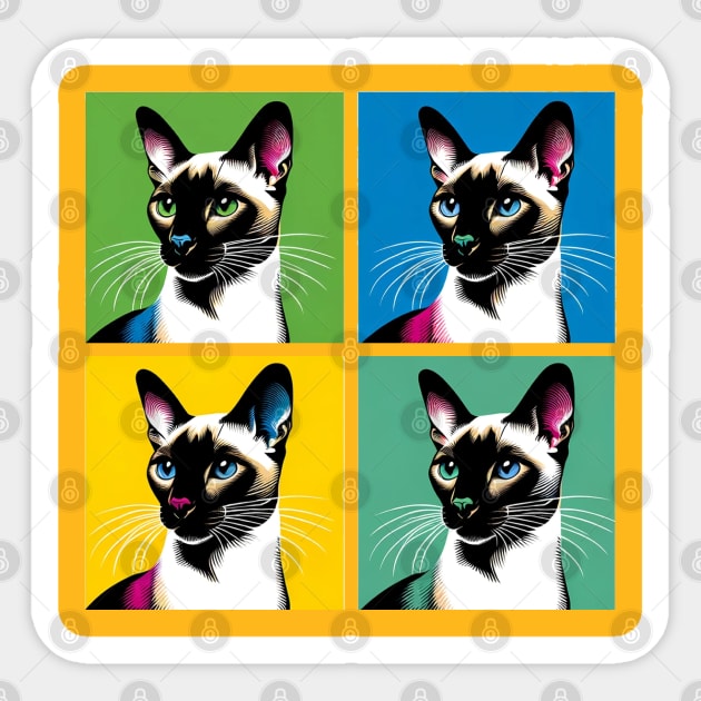 Javanese Cat Pop Art - Cat Lovers Sticker by PawPopArt